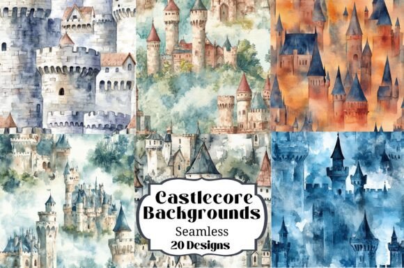 20 Castlecore Seamless Castle Patterns