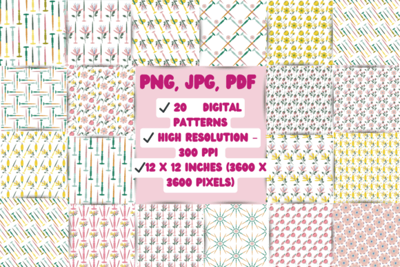 20 Floral Candle Patterns Png Jpg Pdf – A Designer’s Go-To Resource for Sophisticated Creativity