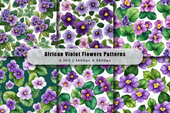 African Violet Flowers Patterns for Creative Projects