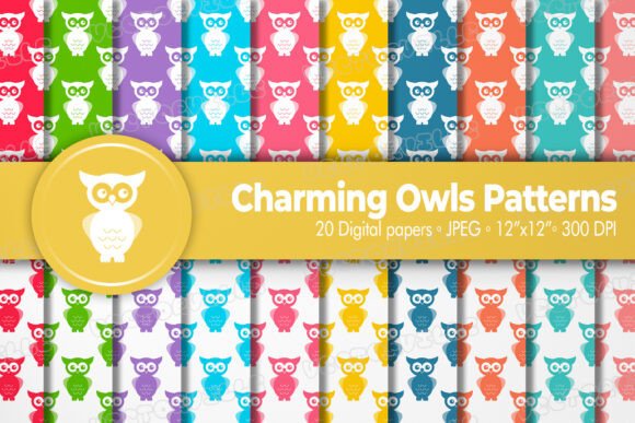 Charming Owls Seamless Patterns Bundle: A Creative Resource for Designers and Craft Enthusiasts