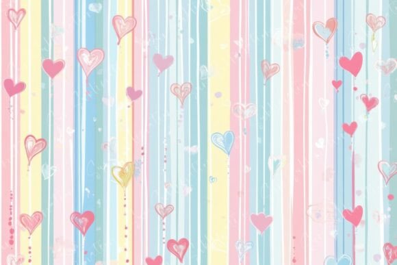 Colorful Background with Heart Patterns