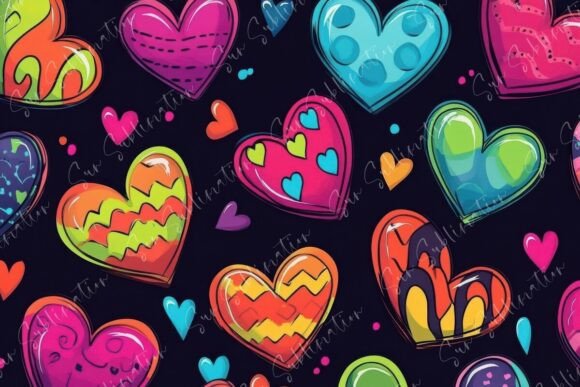 Colorful Heart Patterns Against a Dark: A Dynamic Design Trend for Modern Creativity