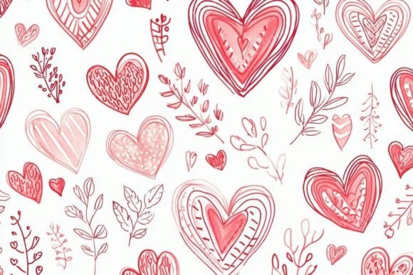 Colorful Heart Patterns Illustrated: A Unique Blend of Art and Nature for Digital Creativity