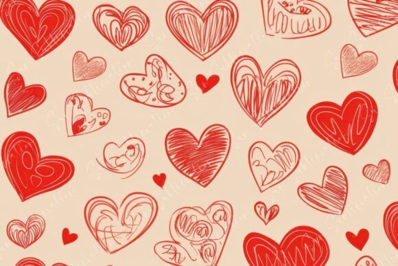 Colorful Heart Patterns Illustrating Love and Creativity