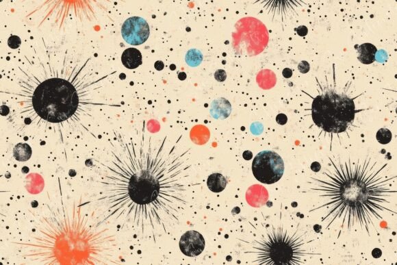 Cosmic Patterns a Colorful Seamless