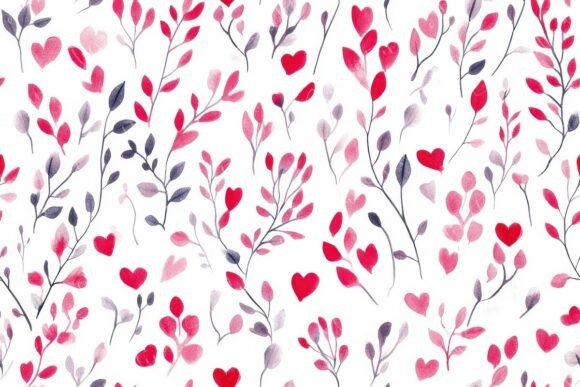 Delicate Patterns of Love Seamless: A Versatile Watercolor Design for Creative Projects