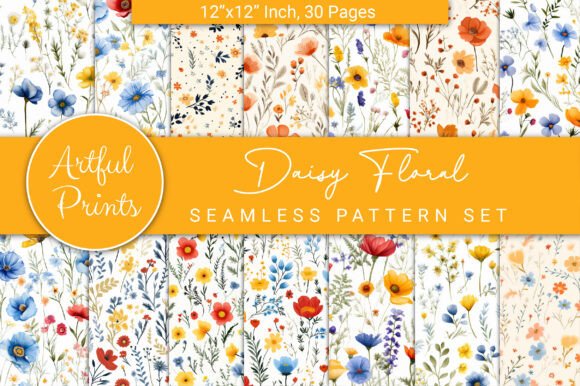 Digital Floral Seamless Patterns Set-04: A Must-Have for Designers and Creatives