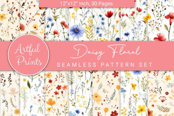 Digital Floral Seamless Patterns Set-06: A Touch of Elegance for Designers