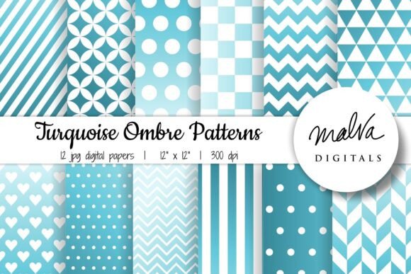 Exploring the Versatility of Turquoise Ombre Geometric Patterns in Digital Design