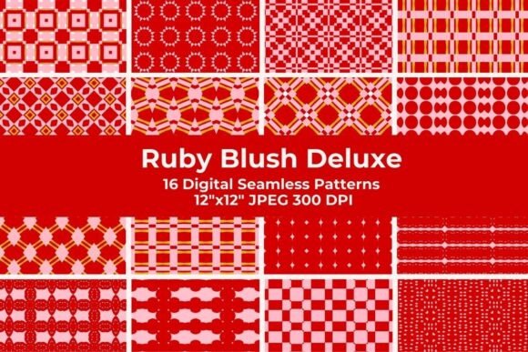 Ruby Blush Geometric Floral Patterns: A Romantic Touch for Modern Design