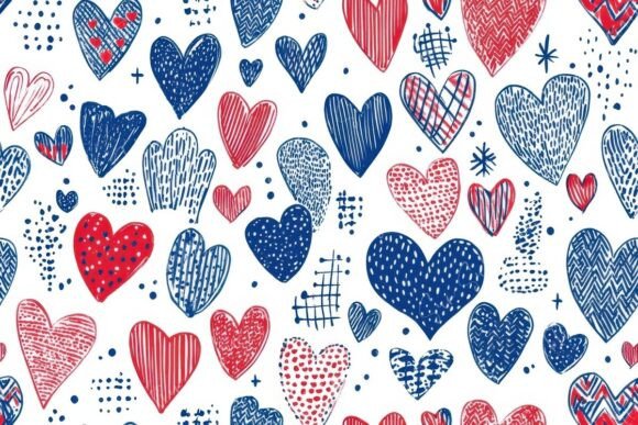 Seamless Heart Patterns for Romantic Design Projects