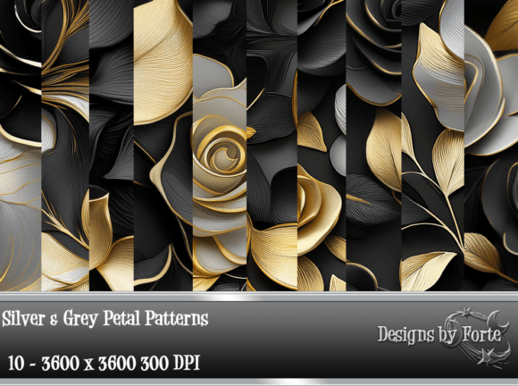 Silver Grey Petal Patterns: A Touch of Sophistication for Creative Projects
