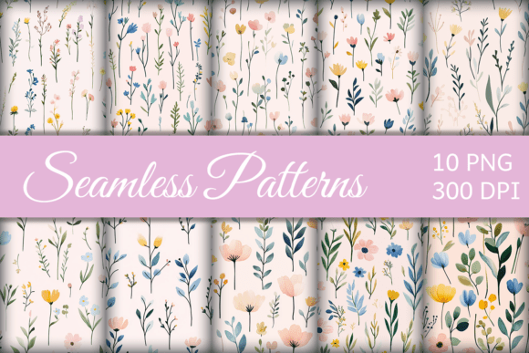 Spring Flowers Patterns PNG for Creative and Commercial Use