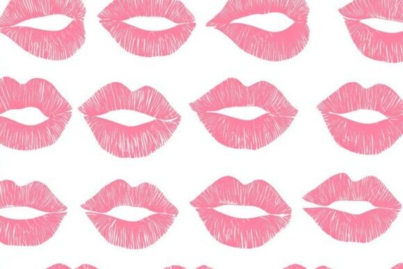 Stylish Pink Lip Patterns on a White: A Versatile Design for Beauty and Beyond