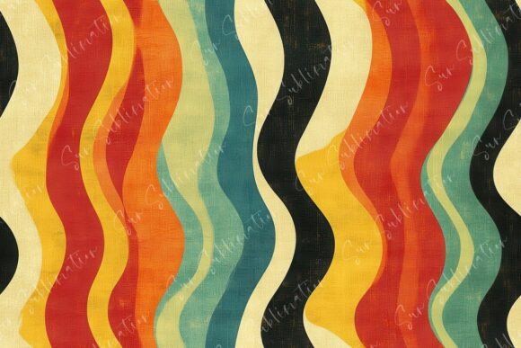 Vibrant Wavy Patterns in Retro Seamless