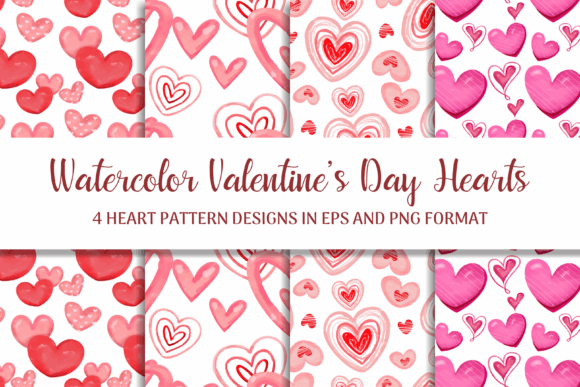 Watercolor Valentine Day Hearts Patterns: A Creative Essential for Every Project